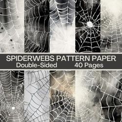 Spiderwebs Scrapbook Paper 40 Pages 20 Sheets: Double Sided Pattern Paper for Scrapbooking, Card Making, Origami, DIY and More