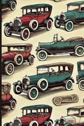 Vintage Car Notebook - Classic Automobile Patterned Journal: Perfect for Writing, Note-Taking, and Gifts for Car Enthusiasts