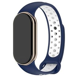 COOL Armband voor Xiaomi Smart Band 8 Sport Silicone, marine-wit, Eén maat, modern