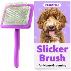 Poodoodle Hondenborstel voor Goldendoodle, Labradoodle & All Doodle Mix, Lange Pin Houten Hondenborstel voor Langharige Honden, Op maat gemaakt voor Poedels & Doodles, Gouden Doodle Borstel voor