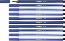 STABILO Feutre dessin Pen 68 - Lot x 10 feutres de coloriage pointe moyenne - Bleu Marine (68/32)