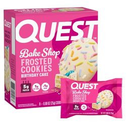 Quest Nutrition Frosted Cookie, Birthday Cake, 8/Box