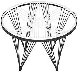 Safavieh Silla Launchpad Metal, Negro y Blanco