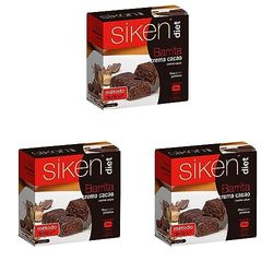 Siken Diet - Barrita Sabor Crema de Cacao con Proteínas y Baja en Calorías para Controlar tu Peso - Estuche con 5 barritas de 36g, 180 g (Paquete de 3)