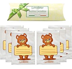 Lovabear 6 woreczków dla noworodków – perłowe worki, koperty na narodziny, zamknięcie z hermetycznym suwakiem, 6 sztuk torebek do pierwszej wymiany odzieży, torebki, wymiany Nestsilo, Bear