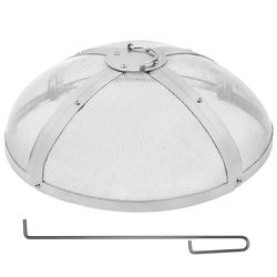 VEVOR Pare-étincelles pour Brasero Extérieur Rond 508 mm Couvercle Grille de Protection Contre Étincelles de Feu en Acier INOX Écran Pare-feu Ouverture Facile avec Accessoires pour Foyer, Patio, Cour