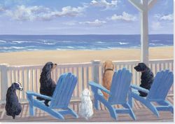 Dogs In Deck Chairs Note Cards (Boxed Cards, Stationery)