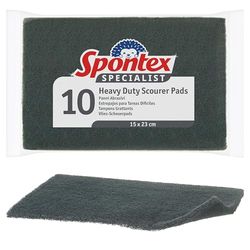 Spontex Specialist Heavy Duty Pagliette abrasive | XL | Rimuove le bruciature di cibo e grasso | Confezione da 10