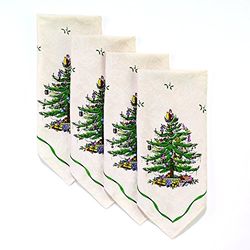 Spode Christmas Tree Kitchen Coleção, algodão e poliéster, multicolorido, 22,9 x 20,3 cm (Set of 4)