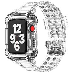 Lysun Para Apple Watch Band 38 mm, 40 mm, 41 mm, para mujer y hombre, iWatch con protección Sport Clear Jelly funda protectora para SE Series 7 6 5 4 3 2 1