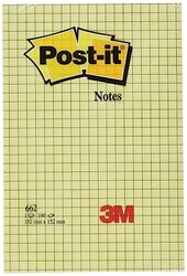 Post-it 3M Large Notes, Canary Yellow, 6 Grid Pads