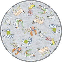 VILBER Kids kindertapijt, vinyl, Ziba Color 50, diameter 155 cm, 2 kleuren en 5 maten