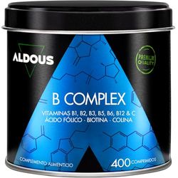 Vitamine B Complex + Vitamine C - 400 comprimés pour plus d'un an - Multivitamines - Complexe Vitamine B avec Vitamine B12, B1, B2, B3, B5, B6, Acide Folique, Biotine, Choline - Vegan - ALDOUS