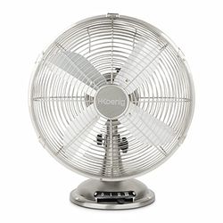 H.Koenig Elektrische Tafelventilator JOE48, Stil, Metal Design, Hoge Snelheid en Duurzaam, 3 Snelheden, Vaste of 90° Oscillatie, voor Thuis/Kantoor, Verticaal Verstelbaar, Antislip Voet