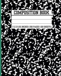 Composition Book: College Ruled for School, College, Office, Work | Wide Lined | 100 Sheets - 200 pages | 7.5" x 9.25" (19.05 cm x 23.5 cm)