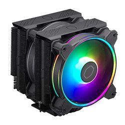 Cooler Master Hyper 622 Halo CPU Air Cooler - Finitura alluminio, 6 tubi calore a contatto diretto, doppio dissipatore calore a torre, ventole Halo2, rilevamento ARGB, staffe LGA1700 e AM5 - Nero