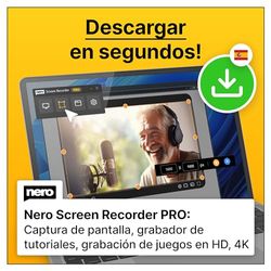 Nero Screen Recorder Pro | Grabación de pantalla | Grabación de vídeo, audio, webcam | Crear tutoriales, gameplays | Win 11/10 | 1 Dispositivo | Licencia anual | Código de activación enviado por email