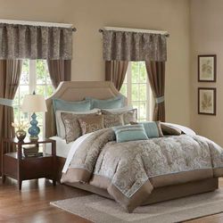 Madison Park Down Alternative Hypoallergenic All Season Bedding-Set, Polyester, Blue, California-King