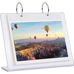 Frankmate Album photo de bureau en acrylique transparent à rabat - 10,2 x 15,2 cm - Support de panneau en acrylique - Support de présentation pour 34 photos studio photo horizontal pour Instax Mini