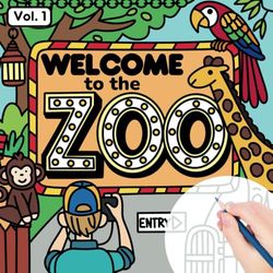 Color and Trace Junior: Welcome to the Zoo: Featuring Hand Drawn Cute Zoo Designs for Pen Control, Line Tracing, and Fine Motor Skills!