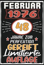 Februar 48 Jahre zur Perfektion Gereift: Lustiges 48 Jahre & Vintage Geschenk, 48 Geburtstag Februar ... Geschenk frauen männer geburtstag, 6 x 9 Zoll,110 Seiten