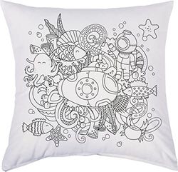 Knorr Prandell Juego de manualidades de tela para pintar, para cumpleaños de niños, manualidades, regalos (funda de cojín Seaworld)