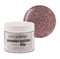 Cuccio Powder Polish - Dip Acrylic Nail Colour Dip System - 45g (1.6 oz) Dipping Powder - Silver With Baby Pink Glitter