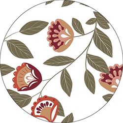 Bonateks, Ronde digitaal bedrukte muismat, antislip onderkant, voor kantoor en thuis, diameter: 22 cm