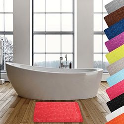 MSV Tapis de Bain Microfibre Pebble 50x80cm Rouge