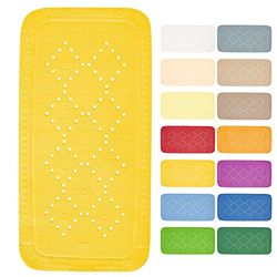 Spirella - Tapis Fond de Baignoire Mousse PVC Alaska - Tapis de Bain Antidérapant, Ventouses + Trous de Drainage Anti Moisissure - 91 x 36 cm - Jaune Soleil