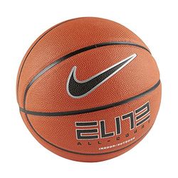 NIKE Unisex Elite All Court 8 Basketboll, Amber/Black/Metallic silver, One Size