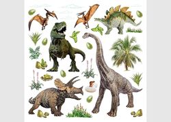 Dino ADKS 3942 - Adhesivo decorativo para pared (30 x 30 cm), diseño de dinosaurio