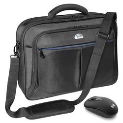 PEDEA laptop bag "Premium" bag for notebooks with screens up to 15.6 inches (39.6 cm); shoulder bag incl. wireless mouse, black