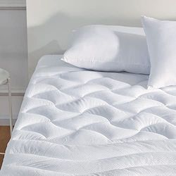 SLEEP ZONE Surmatelas rafraîchissant pour lit Double, surmatelas matelassé zoné de qualité supérieure, Housse de Protection enveloppante, Lavable en Machine, Durable, Poche Profonde de 20,3 à 53,3 cm