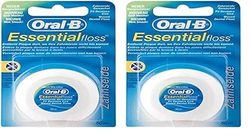 Oral B Fils dentaires Essential Floss Menthe ciré 50 mtr (Lot de 2)