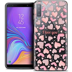 Caseink fodral för Samsung Galaxy A7 (2018) A750 (6) fodral [kristallgel HD mönster kollektion kärlek Saint Valentine design I Love You - mjuk - ultratunn - tryckt i Frankrike]