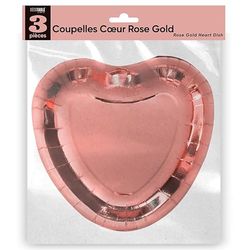 surprisez vous Assiette mariage coeur rose gold en coupelle (x3) REF/APCCRG