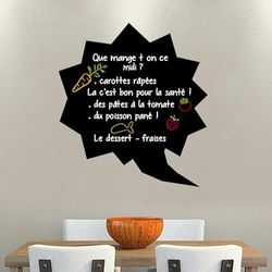 Ambiance Sticker Ardoise Tableau Noir - Stickers Muraux Adhésif Effaçable - Bulle Artistique - H110 x L100 cm