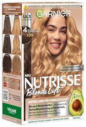 Garnier Nutrisse Blonde Lift Éclaircissant pour cheveux foncés en marron miel avec 4 niveaux d'éclaircissement sans décoloration préalable