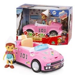 Pinocchio PNH04100 Auto met het figuur van Pinocchio inbegrepen en met veel stickers voor het decoreren van de auto, voor kinderen vanaf 3 jaar, Giochi Preziosi