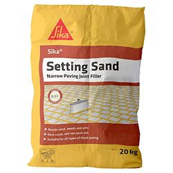 Sika Setting Sand – Ideal For Filling Narrow Paving Joints – Resists Weeds – Sets Hard – Moisture Curing – Buff – 20kg