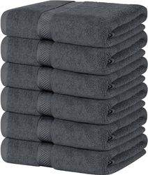 Simpli-Magic 79405 Asciugamani da bagno, 63,5 x 127 cm, grigio, confezione da 6