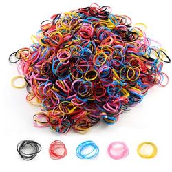 Cheerhom 1500 elastici per capelli piccoli, mini elastici in gomma per bambini, donne, ragazze, trecce e acconciature quotidiane (multicolore)