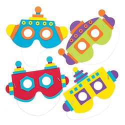 Baker Ross- Kits de caretas de espuma de robots (Pack de 4) - Manualidades infantiles de caretas variadas de robots para llevar en fiestas o disfrazarse