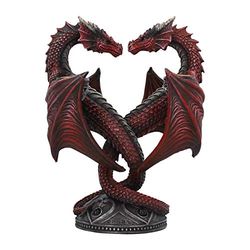 Nemesis Now Dragon Heart Anne Stokes Valentine's Edition Candle Holder 23cm Red, Resin, One Size