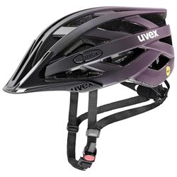 uvex i-vo cc mips - lätt allroundhjälm för kvinnor och män - mips-system - utbyggbar med LED-ljus - black-plum matt - 52-57 cm
