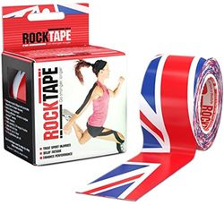 Rocktape Kinesiologie Tape atleten, waterbestendig, verminderen pijn en letsel herstel, 5 cm x 5 m, ongesneden, Union Jack