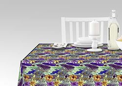 Doge Milano Nappe avec impression numérique, 100% Made in Italy Nappe antidérapante pour salle à manger, lavable et antitache, Modèle Hermes - Ronzone, 140x140 cm