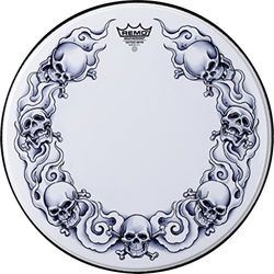 Remo trommelvel Tattoo Skyn Powerstroke 3 Bassdrum 22” Tattoo Skulls wit PA-1322-TT-T01