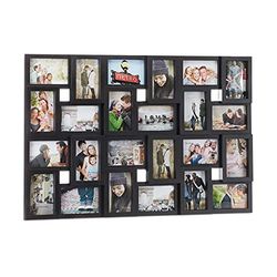 Relaxdays XXL bildram collage för 24 bilder i 10 x 15, stående eller liggande format, plast, H x B 53 x 85 cm, svart